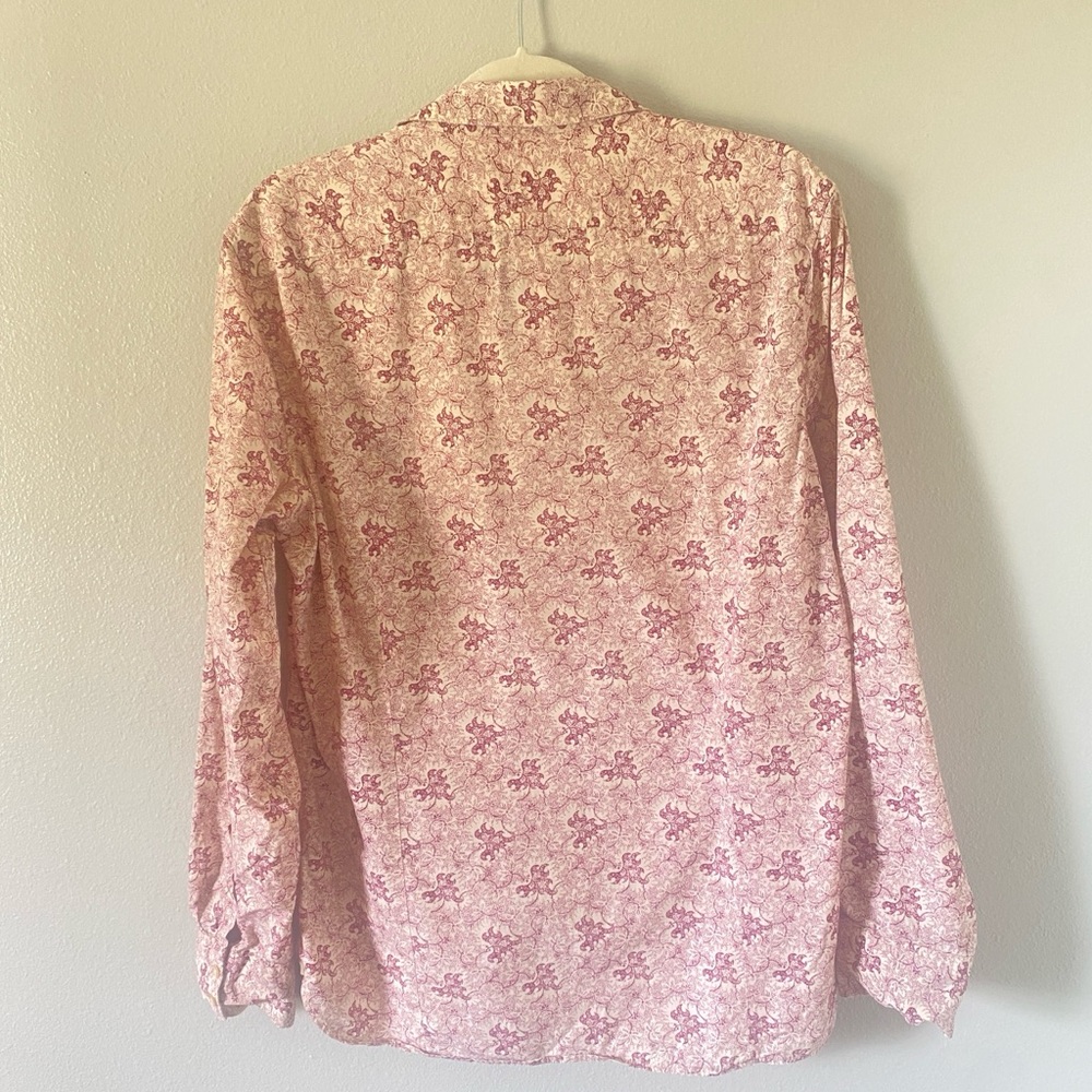 Banana Republic heritage women’s pink floral button up 100% cotton boho western - Picture 2 of 9